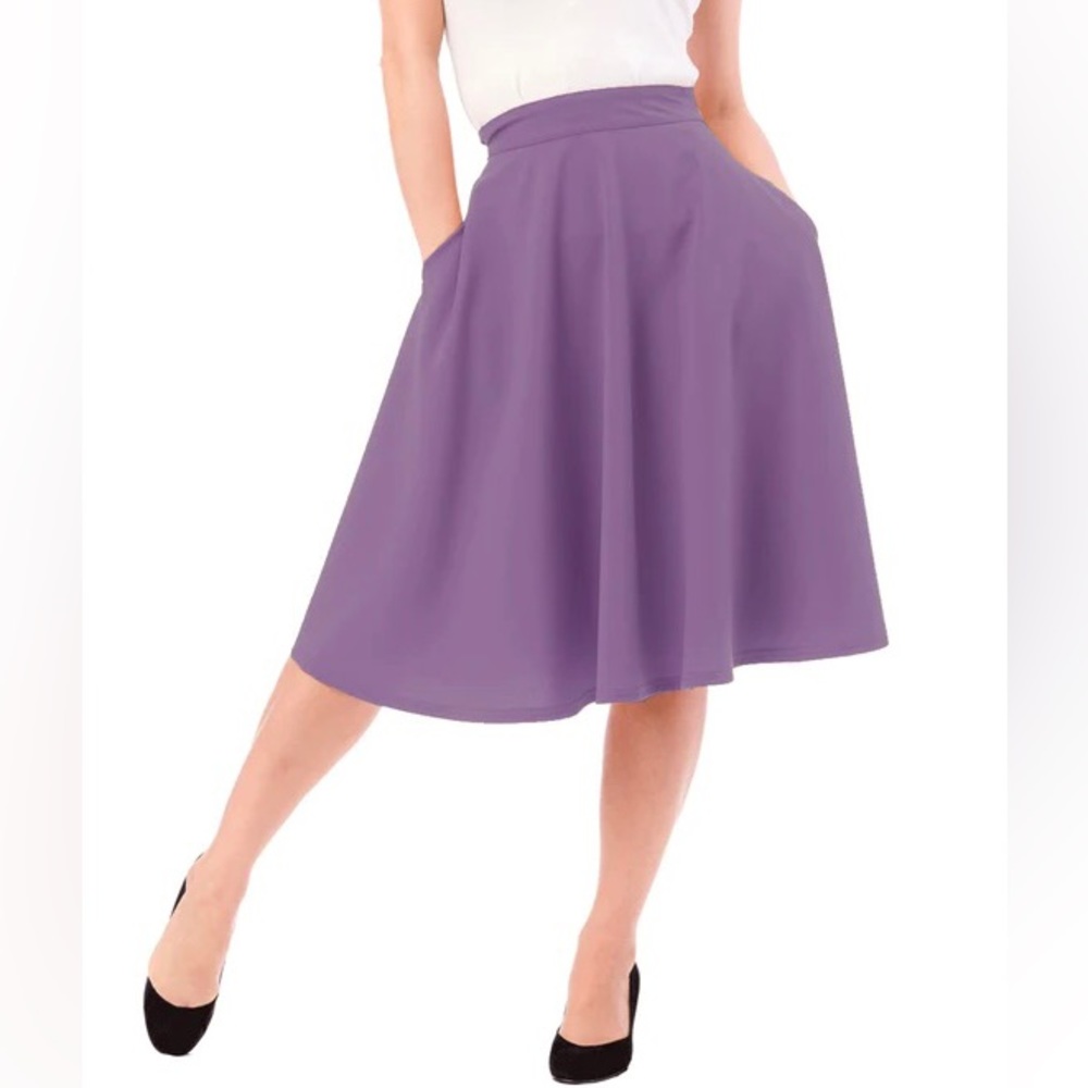 Modcloth Bugle Joy / Steady Clothing High Waist Thrills Skirt in Lavender